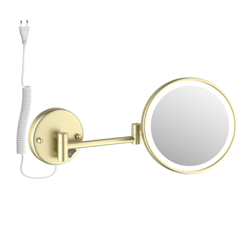 Aquavit Wall Mounted Brass 5 times magnify LED Mirror CM020501