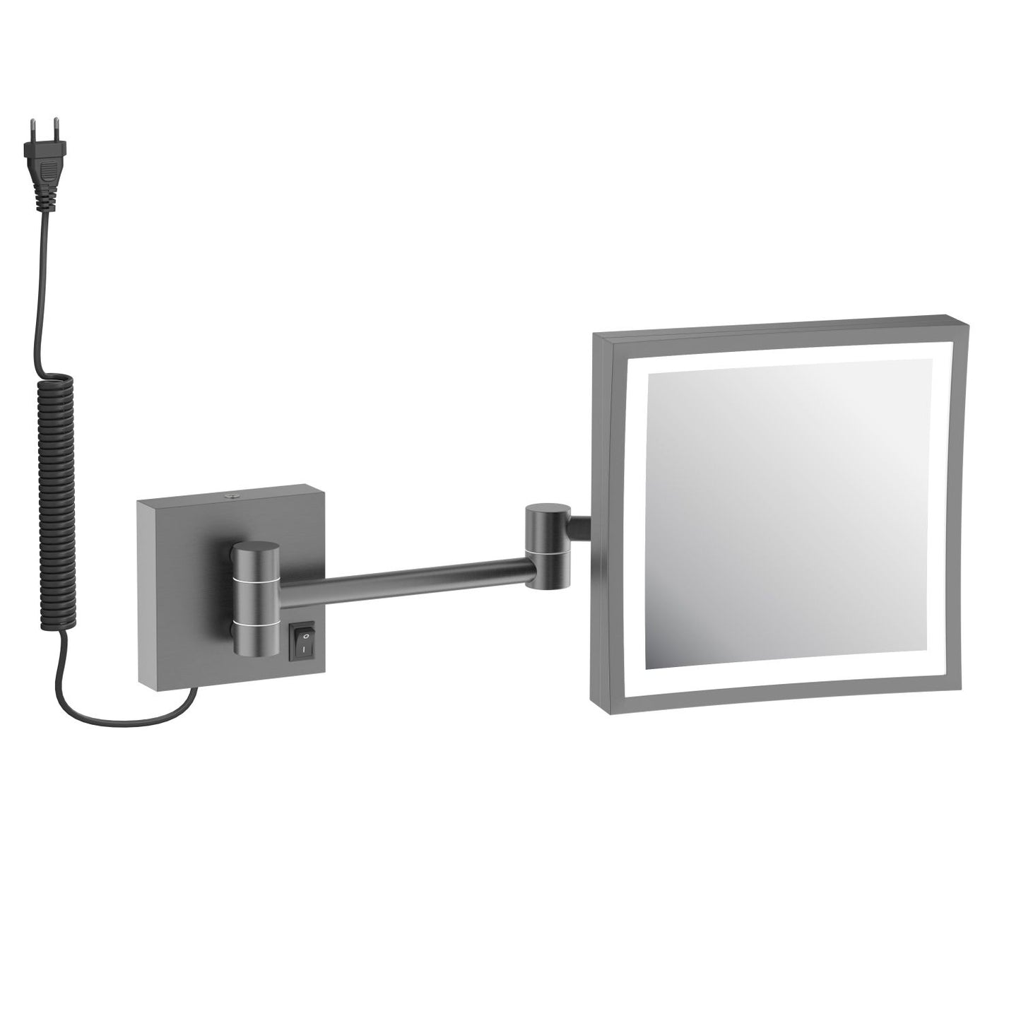 Brass Square 200*200mm LED Make Up Mirror With Plug CM130301