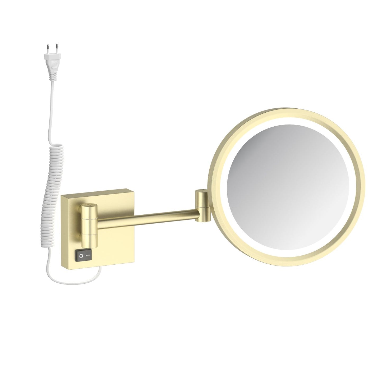 Aquavit Wall-Mounted LED Shaving Mirror with 5x Magnification and Plug CM160501