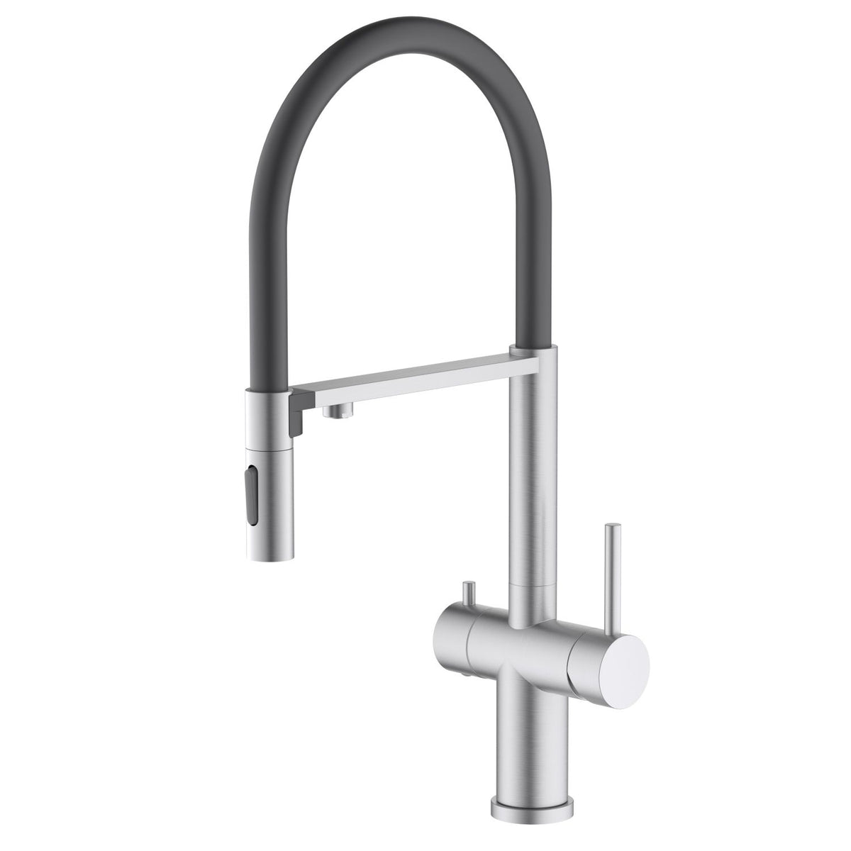 Aquavit Orbi brushed Stainless pull-out filtration kitchen faucet with magnetic two-function spray head FF21303