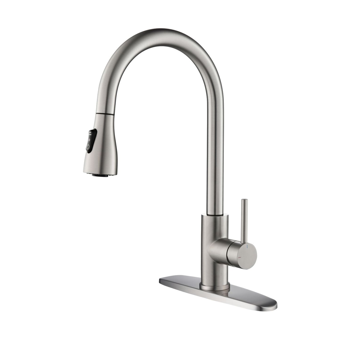 SUS304 Stainless Steel Kitchen Faucet with plate KF10125-D