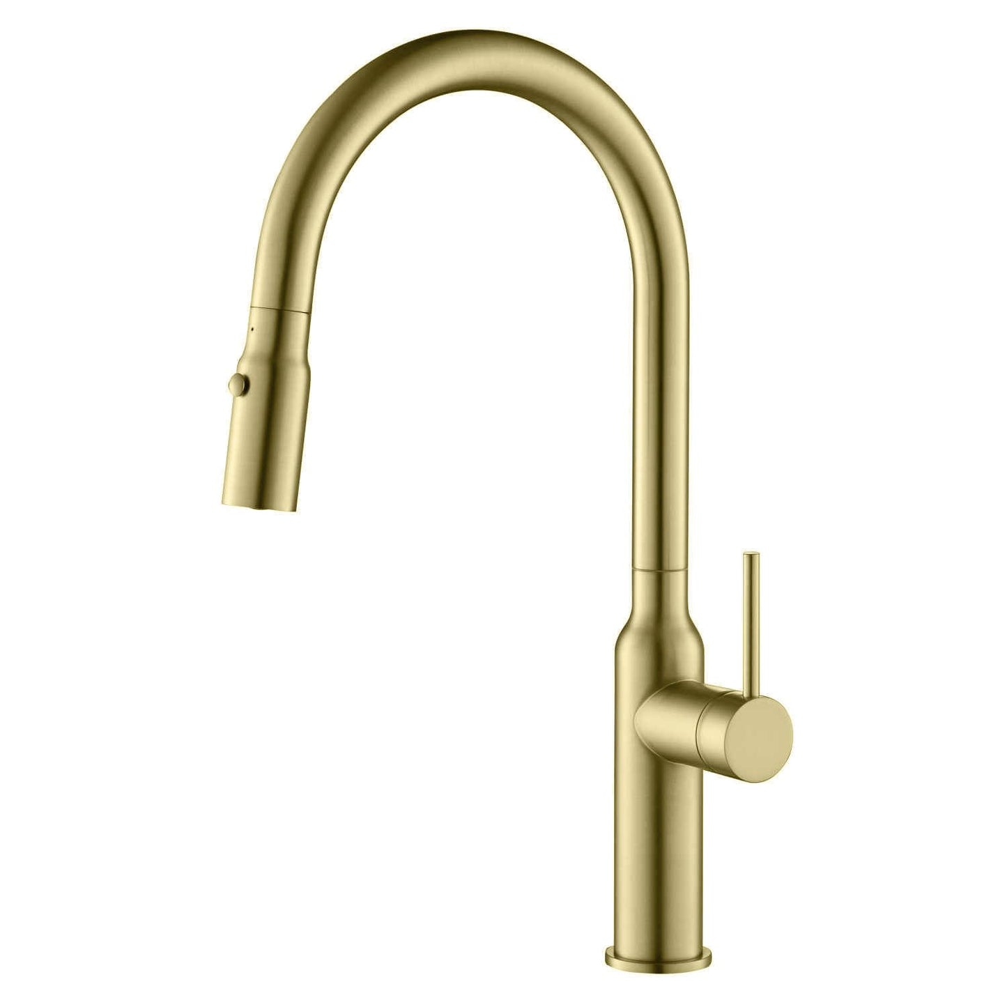 Single Handle Pull Down Kitchen Faucet with Sculptural Brass Body KF12101