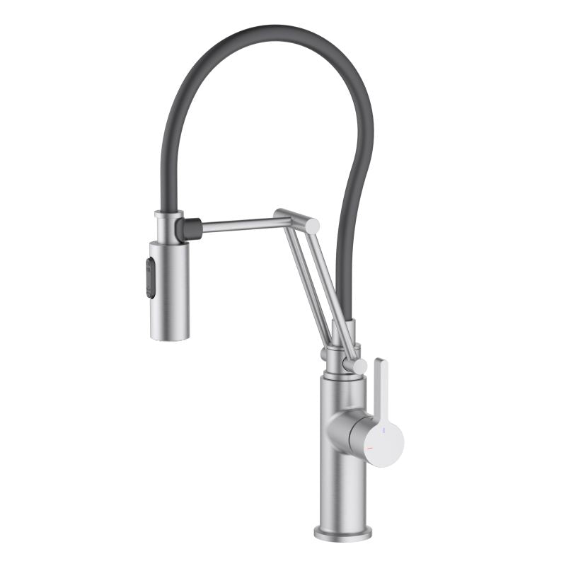 Aquavit Pull-Out Kitchen Faucet with pull out black hose KF15302