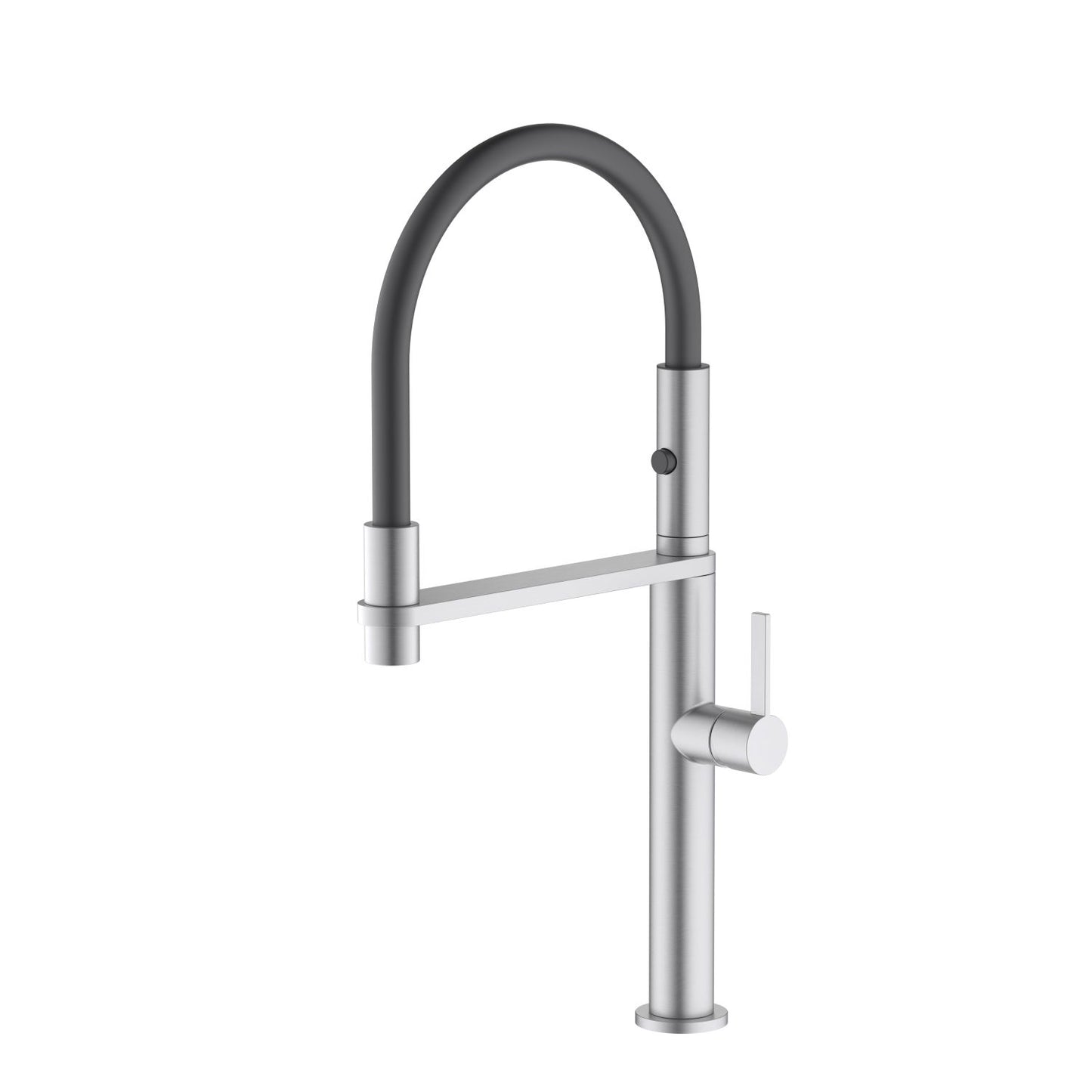 Aquavit Orbit Single Handle Pull-Out Kitchen Faucet with Black Rubber Hose KF21302