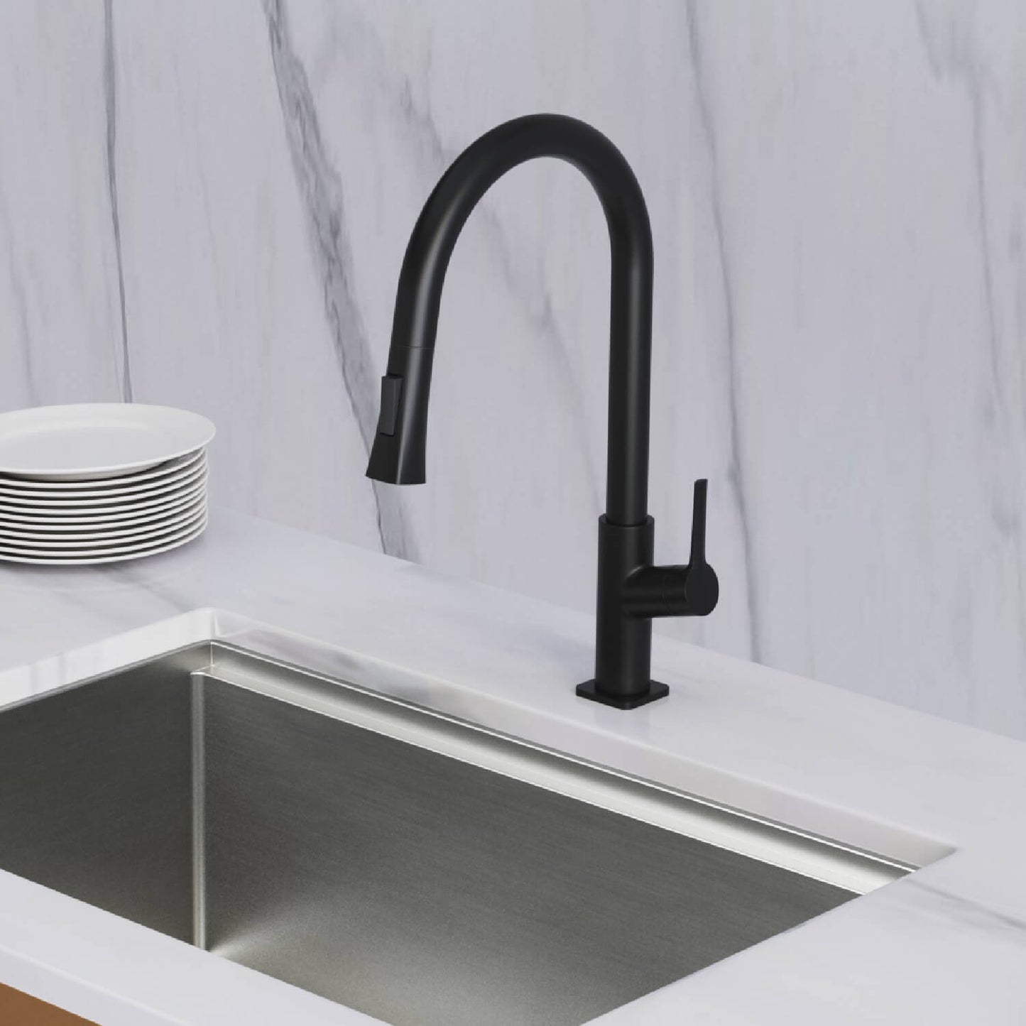 Aquavit Tilt Single Handle Pull-Down Kitchen Faucet KF22103