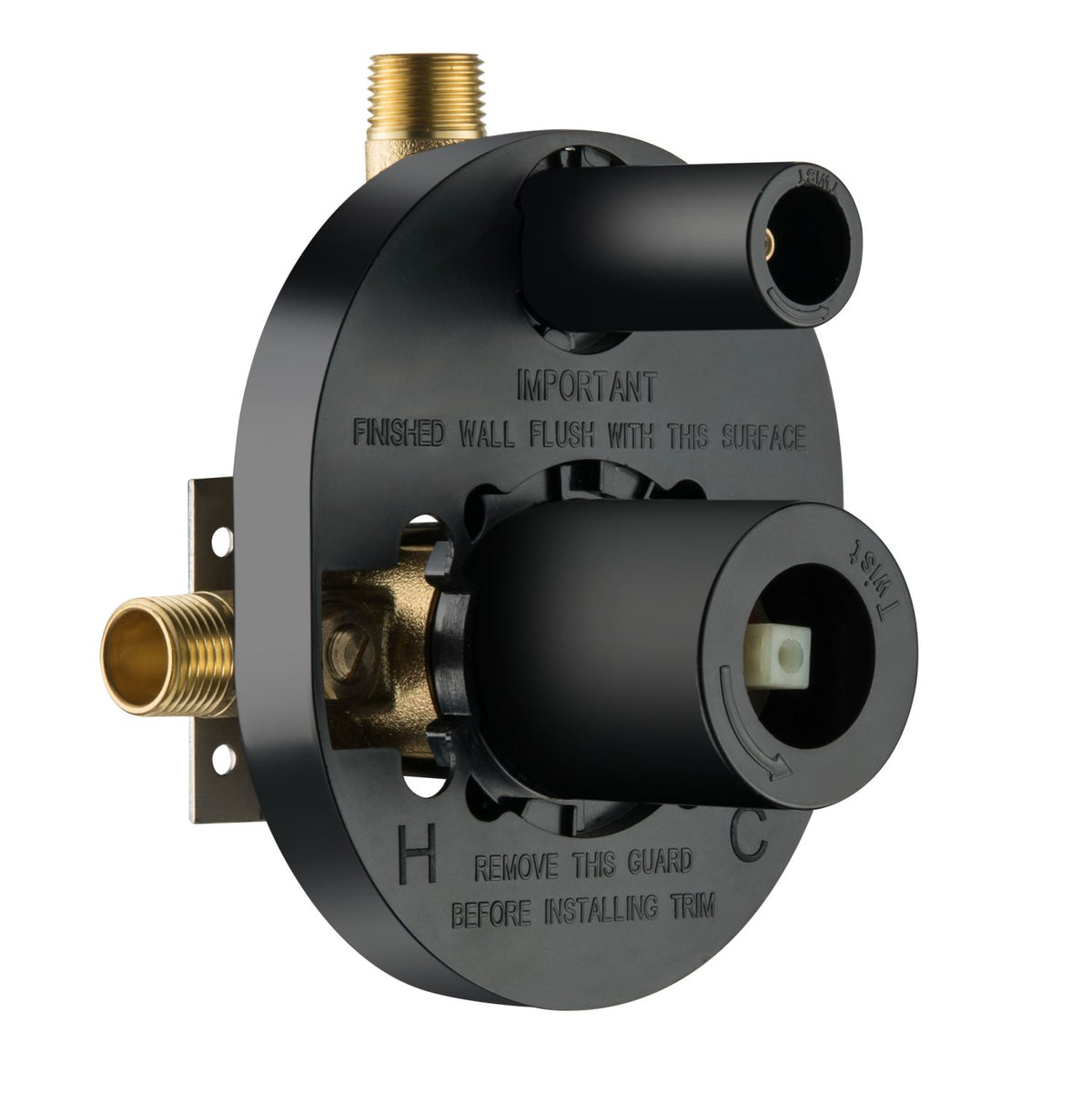 Aquavit two-outlet solid brass pressure-balancing rough-in valve PBV42201