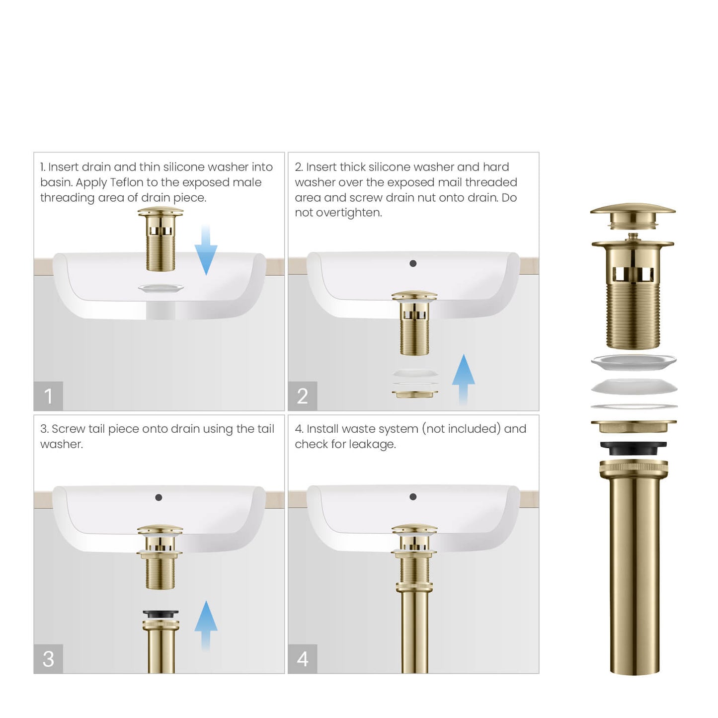 Aquavit Pop up waste with over flow PW01