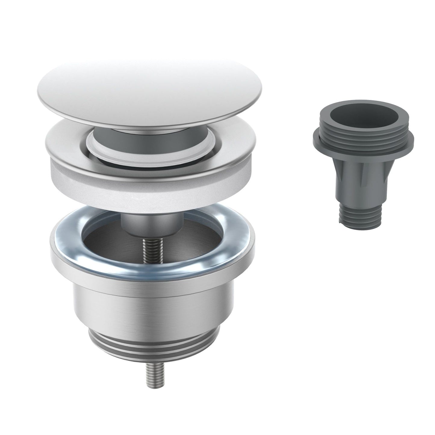 Aquavit Universal Basin Waste in SUS304 Stainless Steel – Fits Sinks With or Without Overflow PW0021