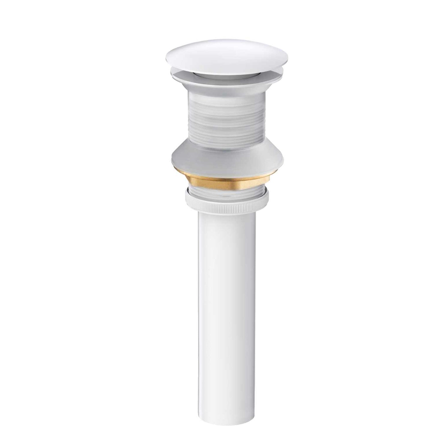 PW02 matte white brass pop-up drain without overflow