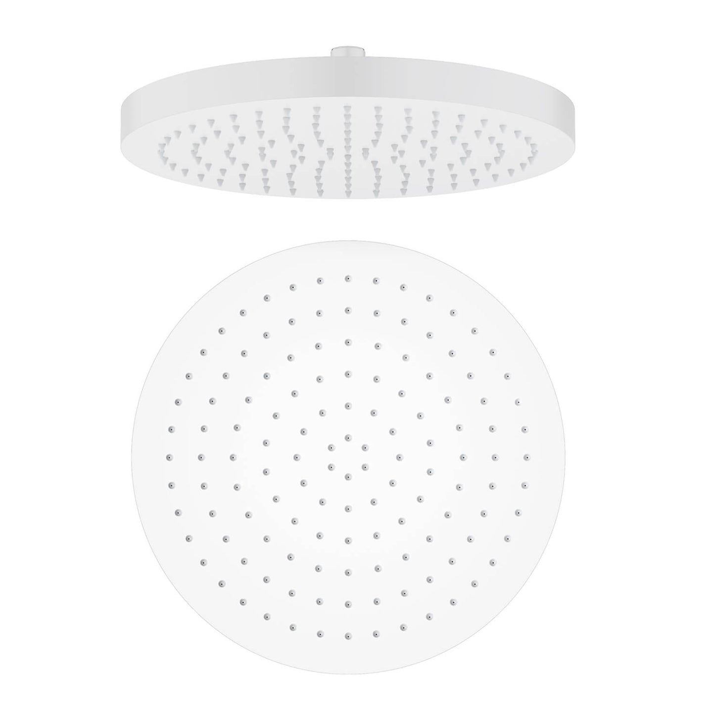 SHC1202 Matte White rain shower head with brass swivel joint