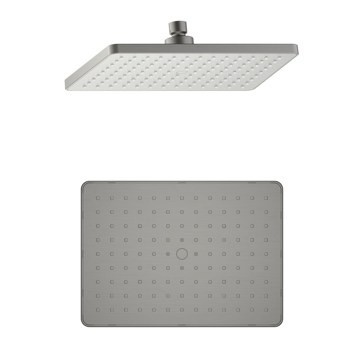 Adjustable ABS rain shower head with rub-clean nozzles