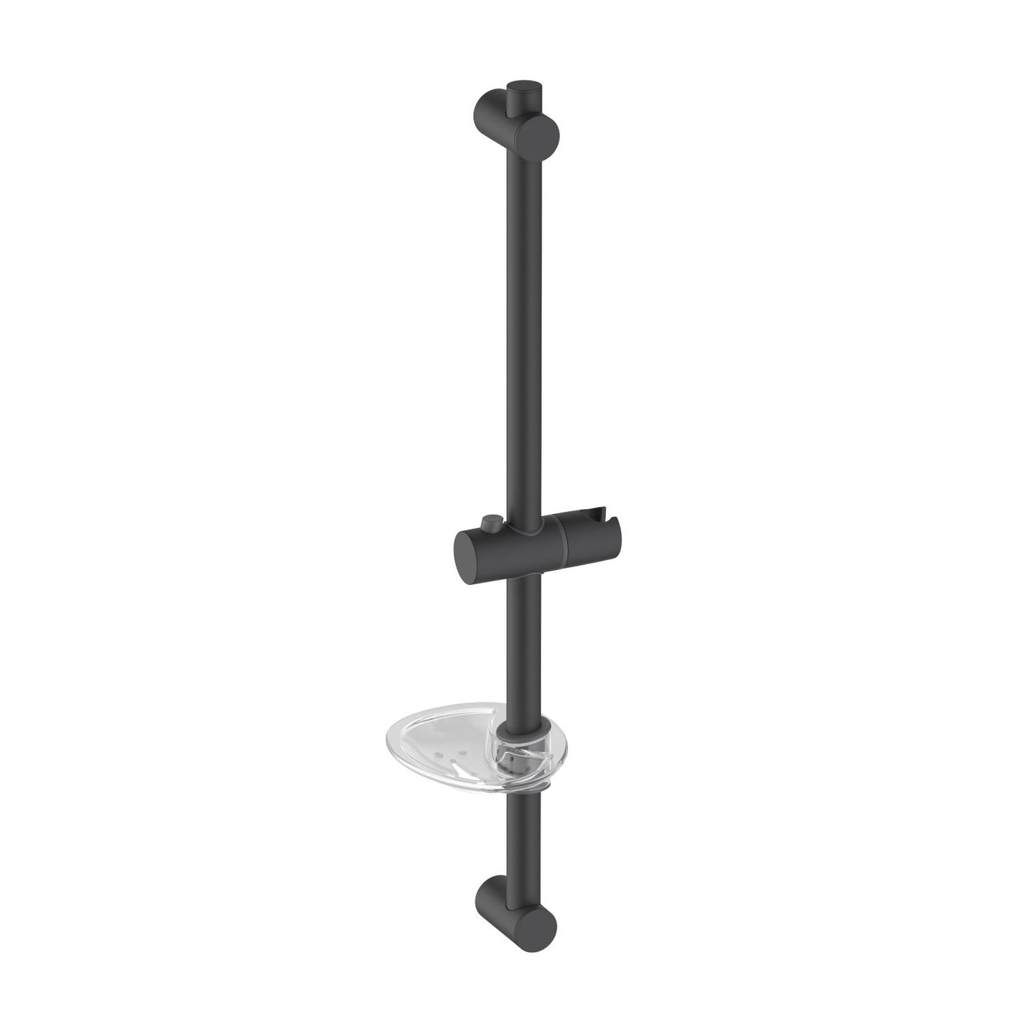 SRS6502 matte black SUS304 slide rail with adjustable hand shower holder and soap dish