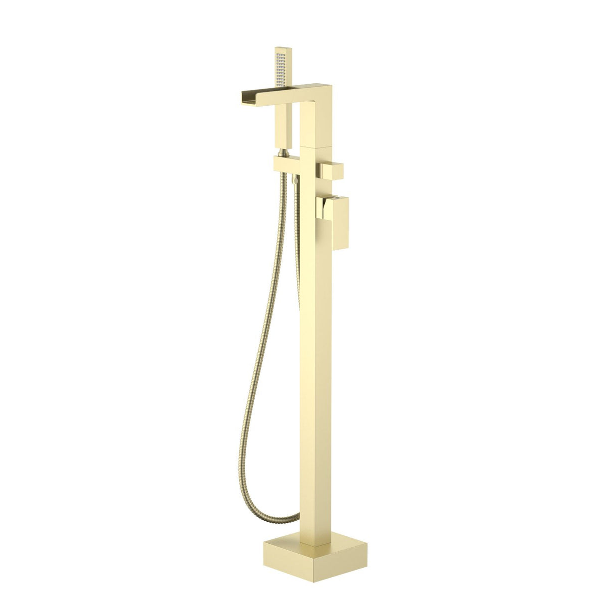 Waterfall design spout Freestanding floor mounted bathtub faucet with tripod base bracket TF0704011