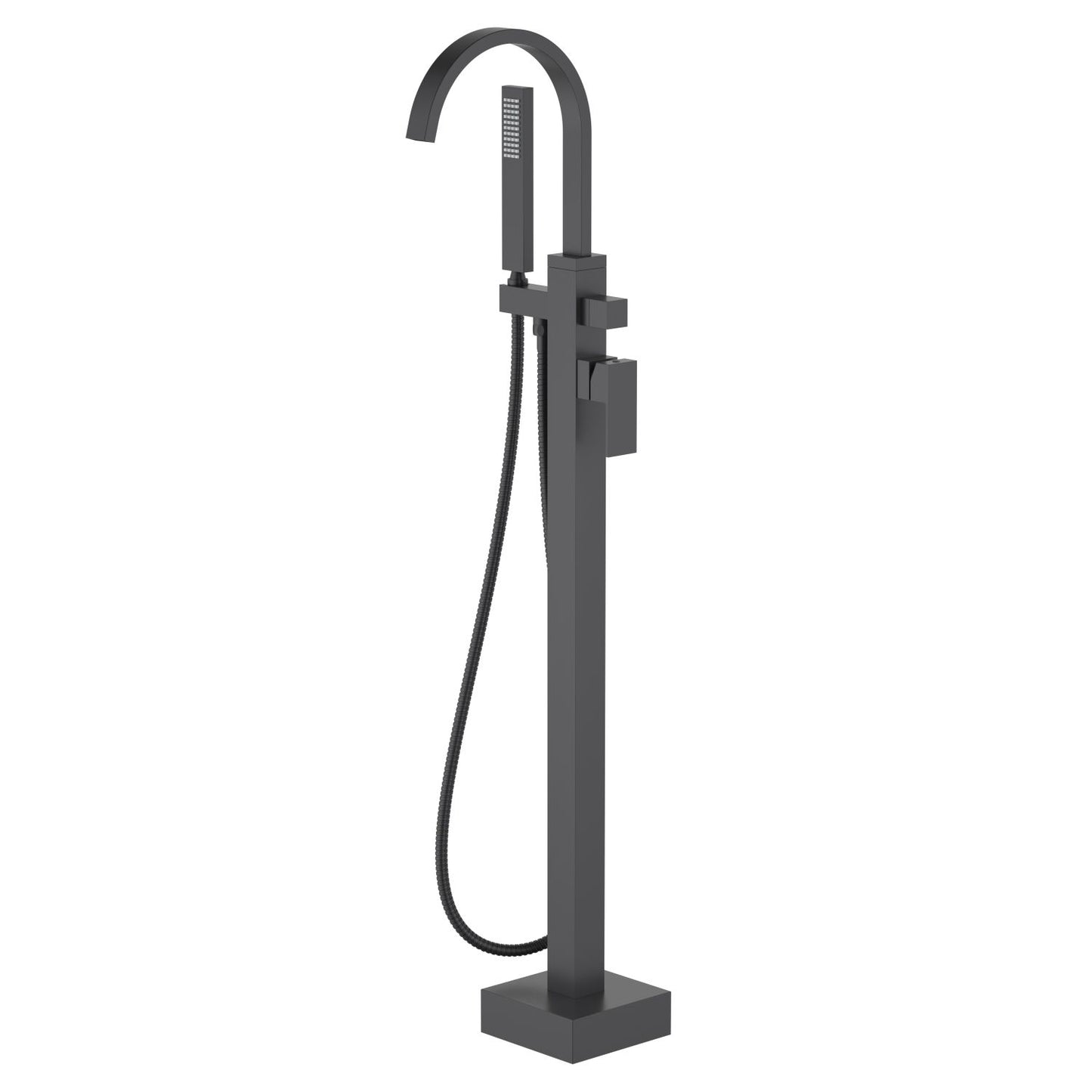 Cube Floor-Mounted Bathtub Faucet with High-Arc Square Spout TF0805011