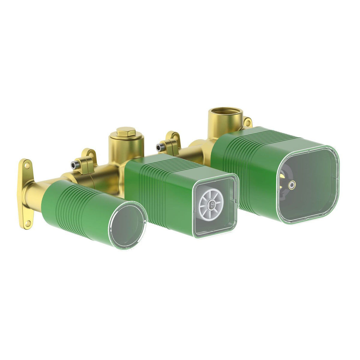 Aquavit solid brass 1 or 2 outlet thermostatic rough-in shower valve with integrated hand shower holder TSV73X01AL