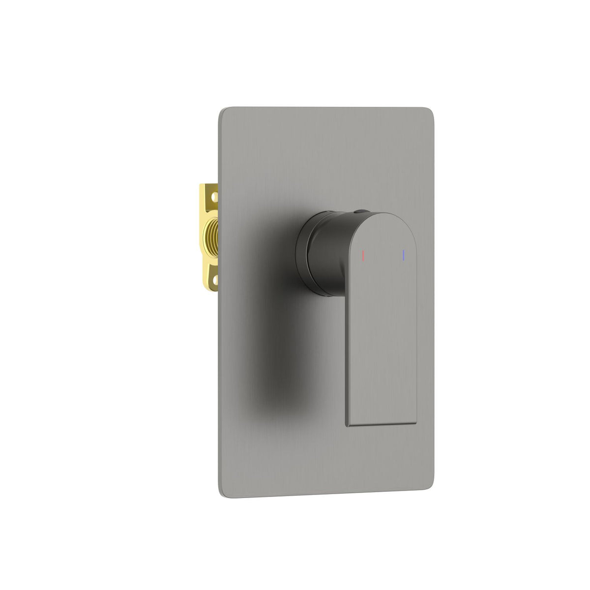 Aquavit Blaze VT0111101 brushed gunmetal 1-outlet concealed shower mixer with rectangular trim plate
