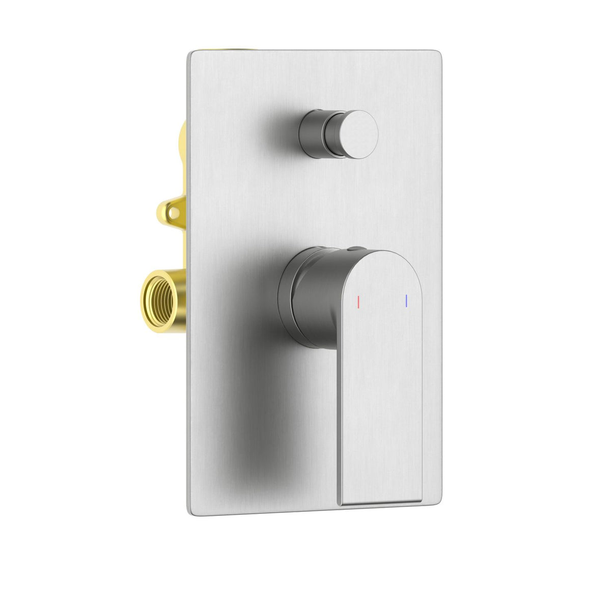 Aquavit Blaze brushed nickel two-outlet concealed shower mixer with push-button diverter VT0112201