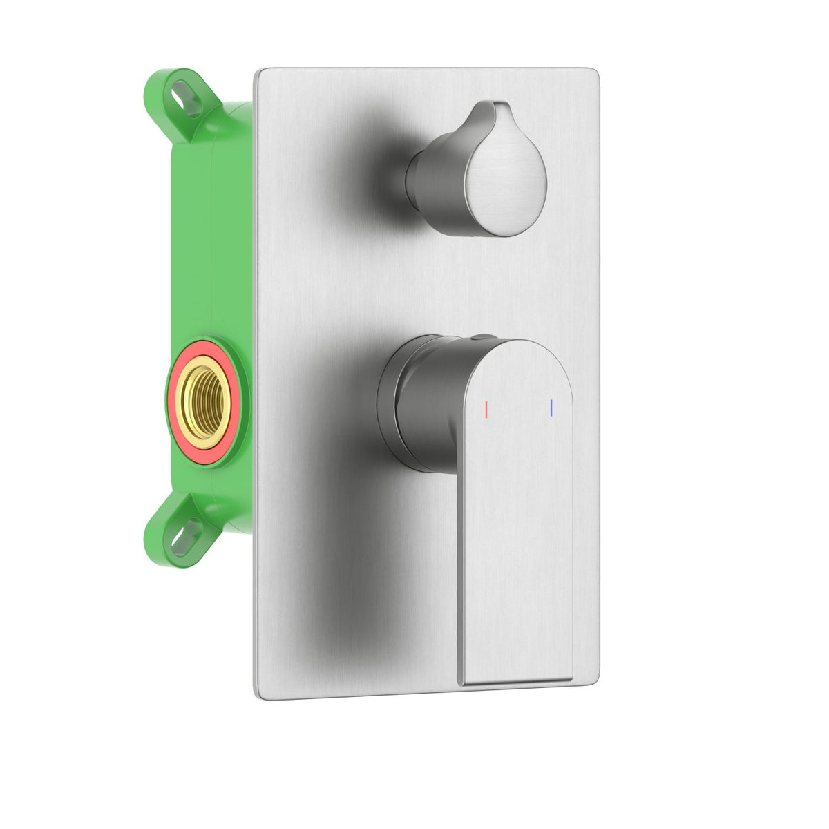 Aquavit Blaze brushed nickel two-outlet concealed shower valve and trim kit VT0122201