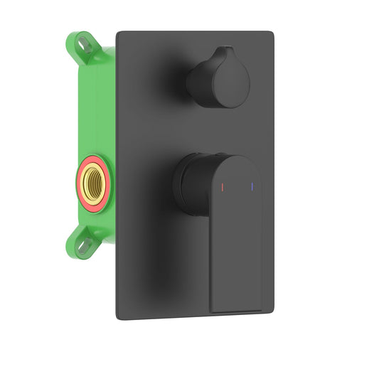 Aquavit Blaze matte black two-outlet concealed shower valve and trim kit VT0122201