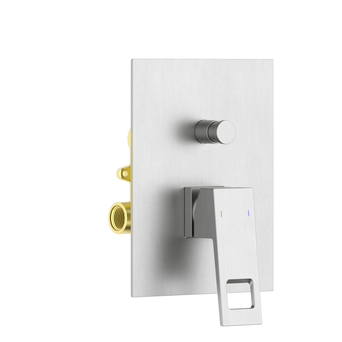 Aquavit Hollow brushed nickel two-outlet concealed shower mixer with push-button diverter VT0612201