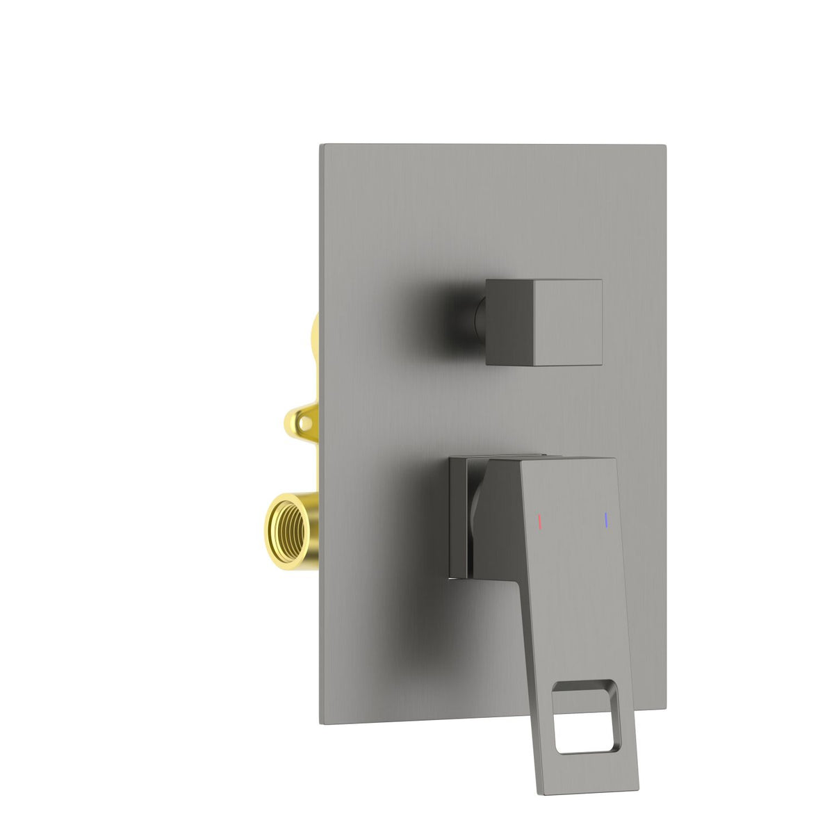 Aquavit Hollow brushed gunmetal two-outlet concealed shower mixer with ceramic diverter VT0612202