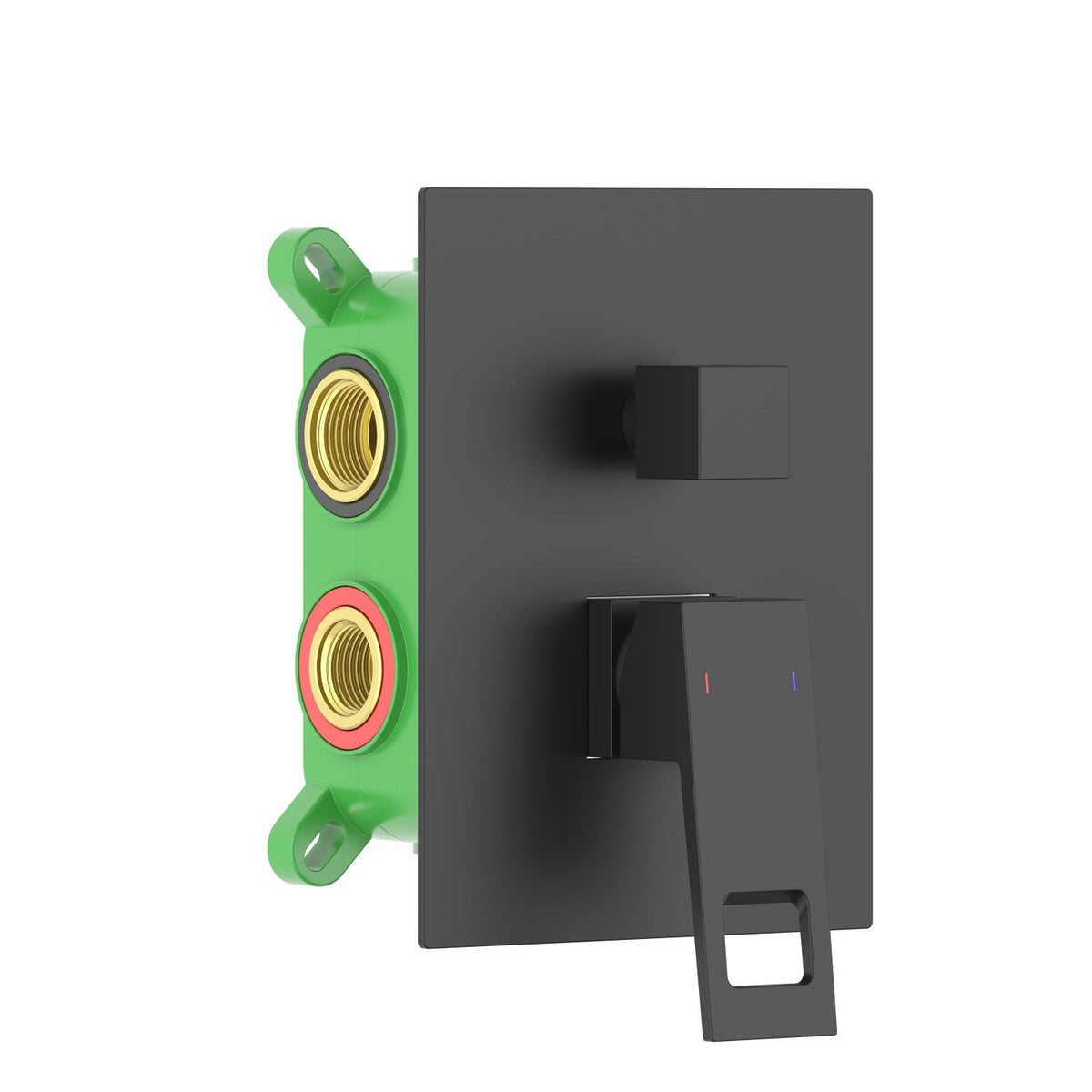 Aquavit Hollow matte black three-outlet concealed shower mixer VT0622301