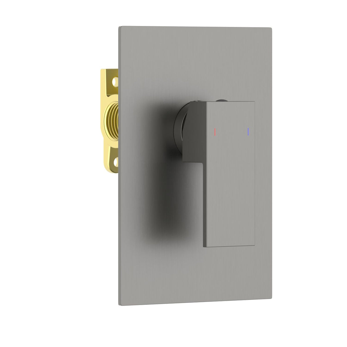 Aquavit Cube brushed gunmetal one-outlet concealed shower mixer VT0811101