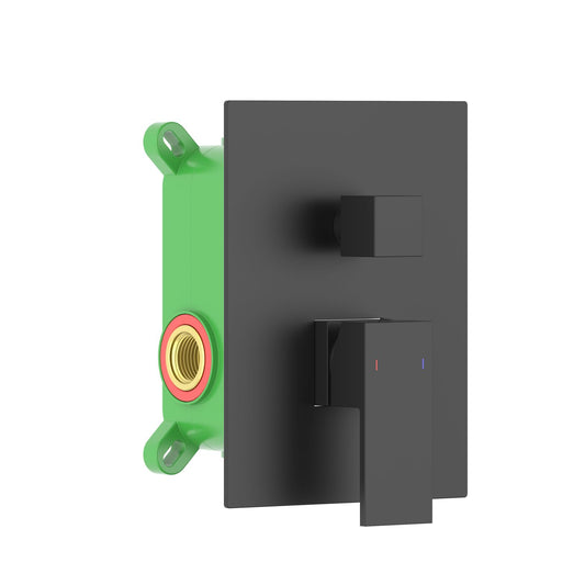 Aquavit Cube matte black two-outlet concealed shower mixer VT0822202