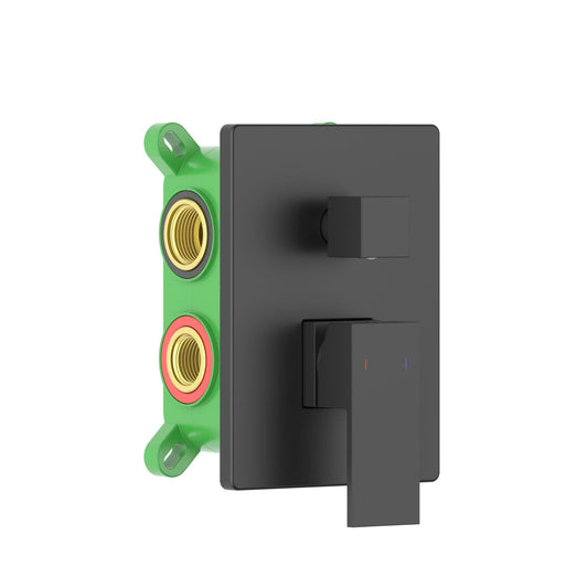 Aquavit Cube matte black three-outlet concealed shower mixer VT0822301