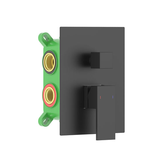 Aquavit Cube matte black three-outlet concealed shower mixer VT0822302