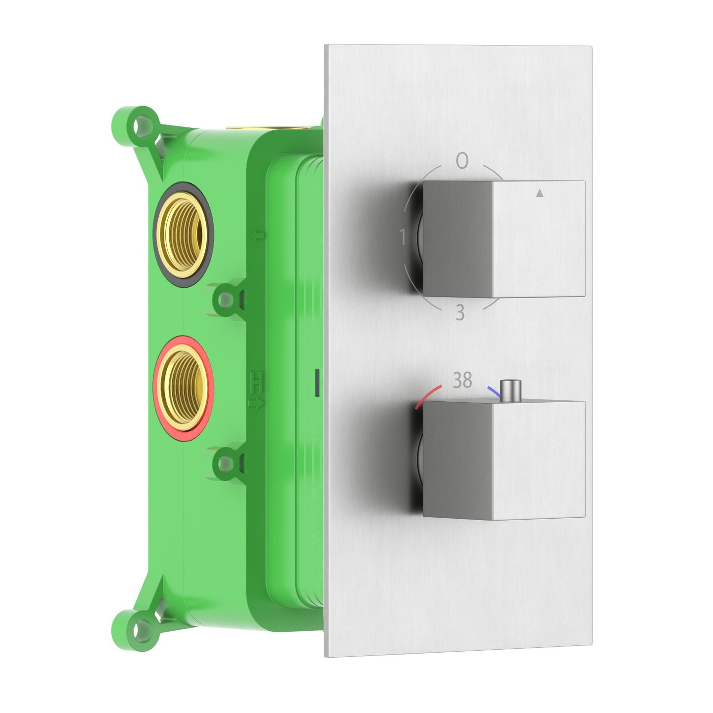 High-flow concealed shower valve with G3/4 water inlets