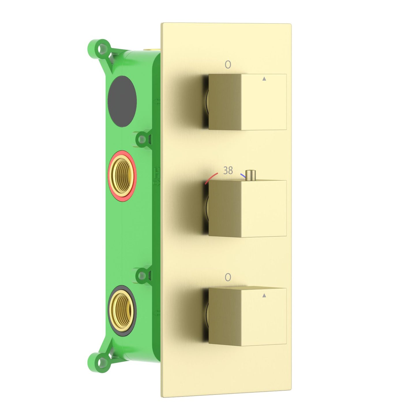 Four-outlet shower valve with 3 mm SUS304 trim plate