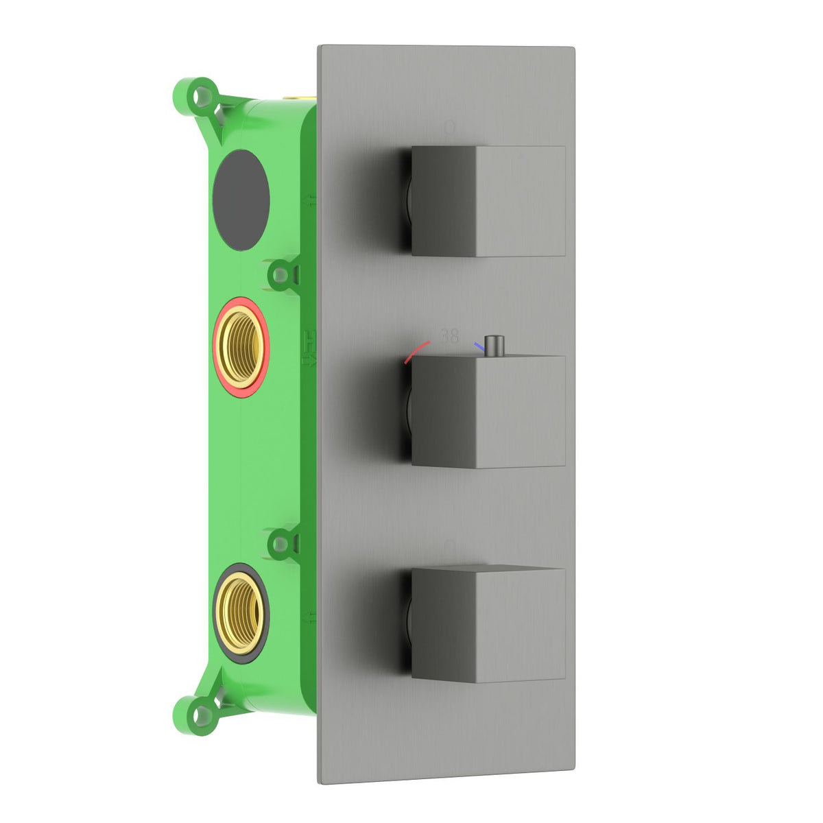 Four-function thermostatic shower valve with ceramic diverters
