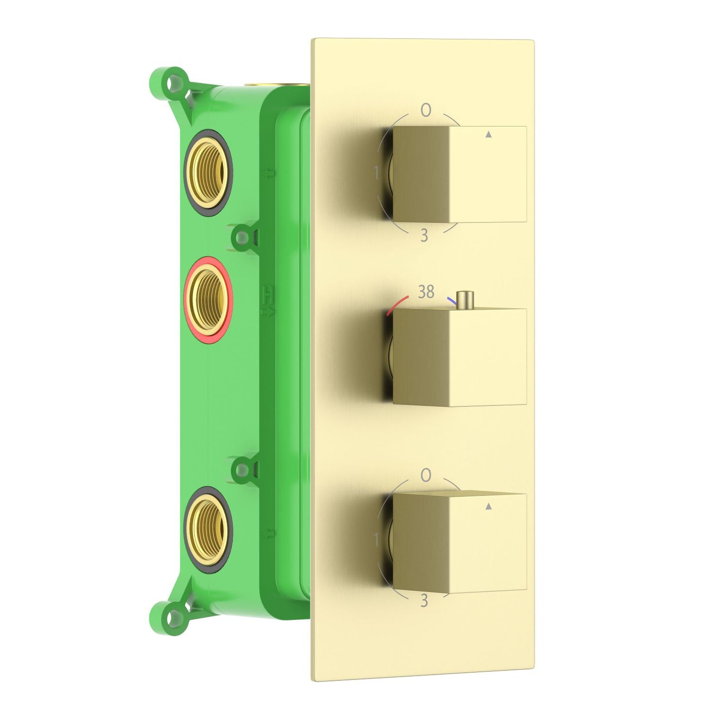 Six-outlet shower valve with 3 mm SUS304 trim plate