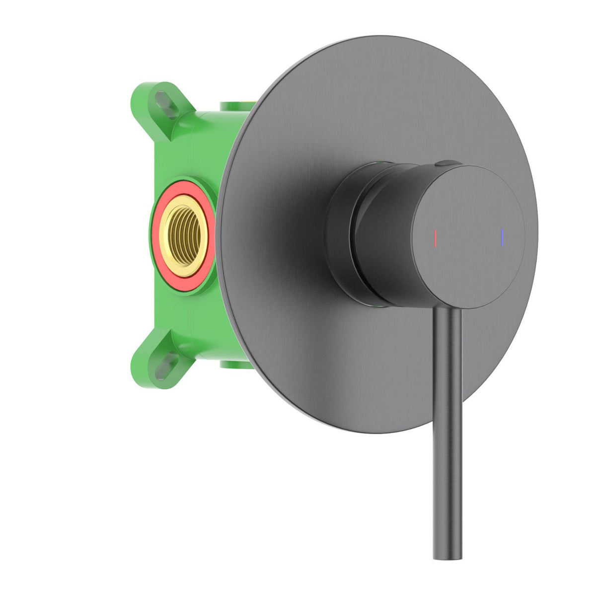 Aquavit Circular brushed gunmetal one-outlet concealed shower mixer VT0921101