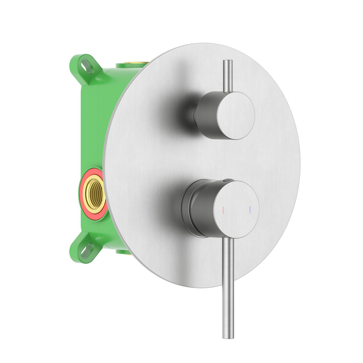 Aquavit Circular brushed nickel two-outlet concealed shower mixer VT0922202