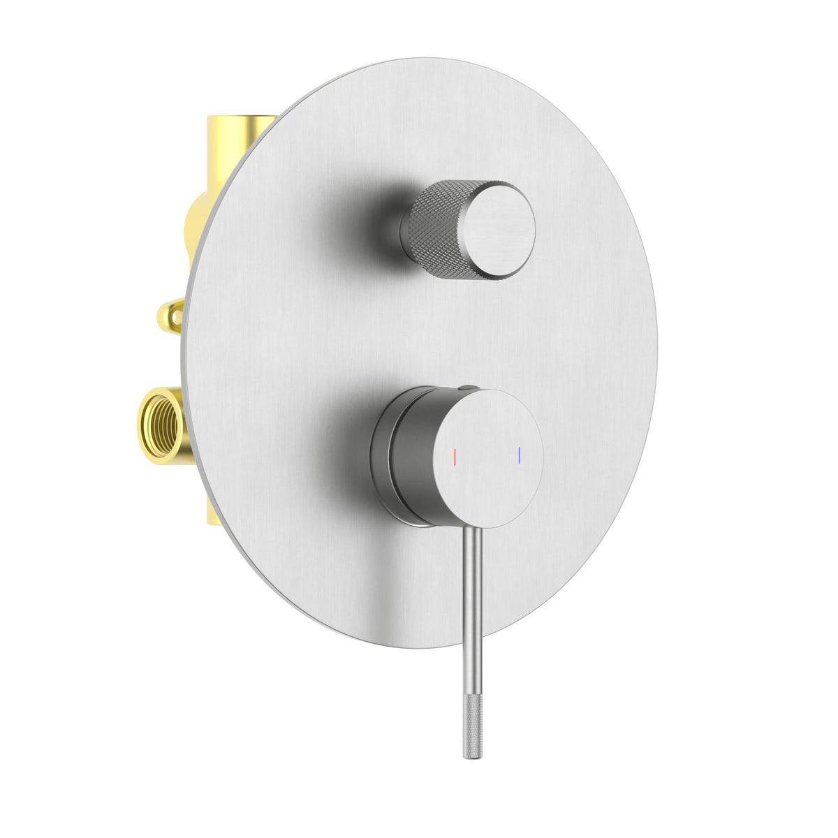 Aquavit Circular X brushed nickel two-outlet concealed shower mixer VT1012202