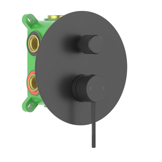 Aquavit Circular X matte black three-outlet concealed shower mixer VT1022301