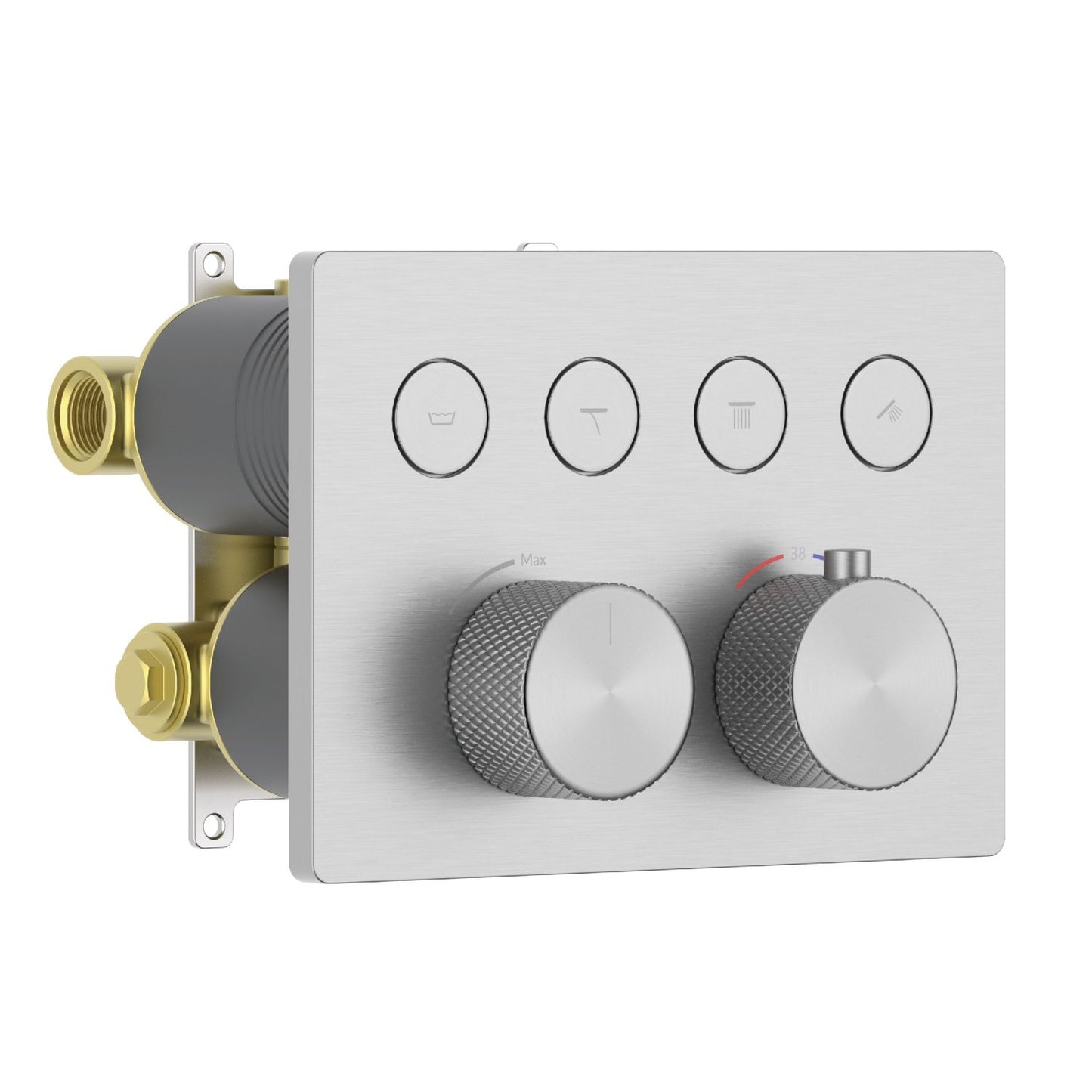 Aquavit B Series 4-Function Thermostatic Shower System with Built-In Brass Mixer VT12B6401
