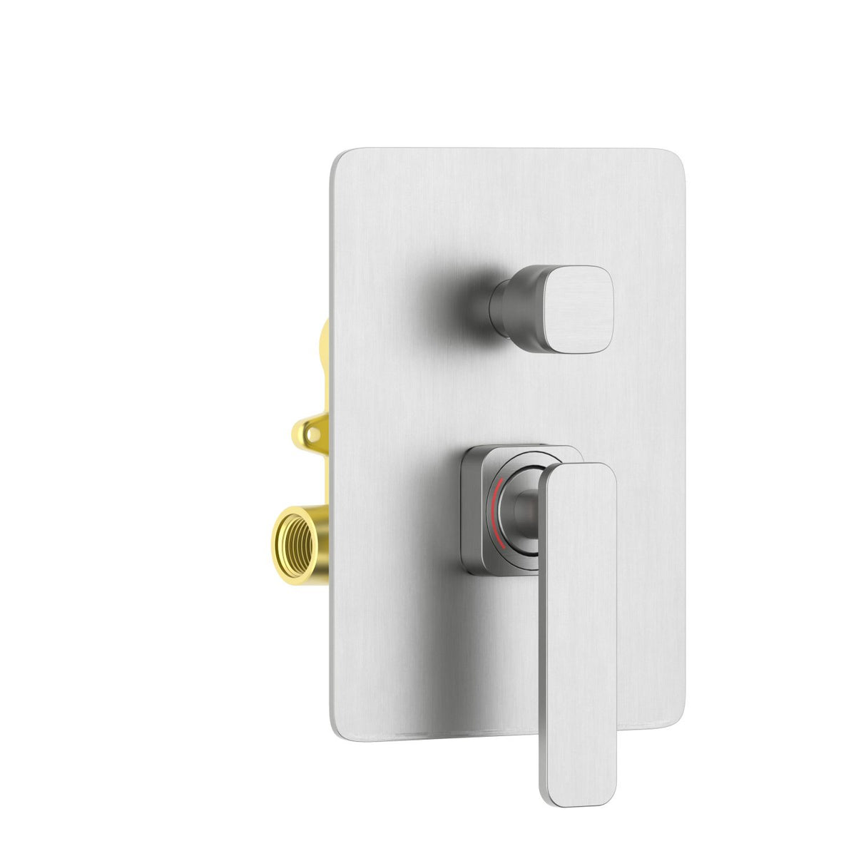 Aquavit Apple brushed nickel two-outlet concealed shower mixer with ceramic diverter VT2112202