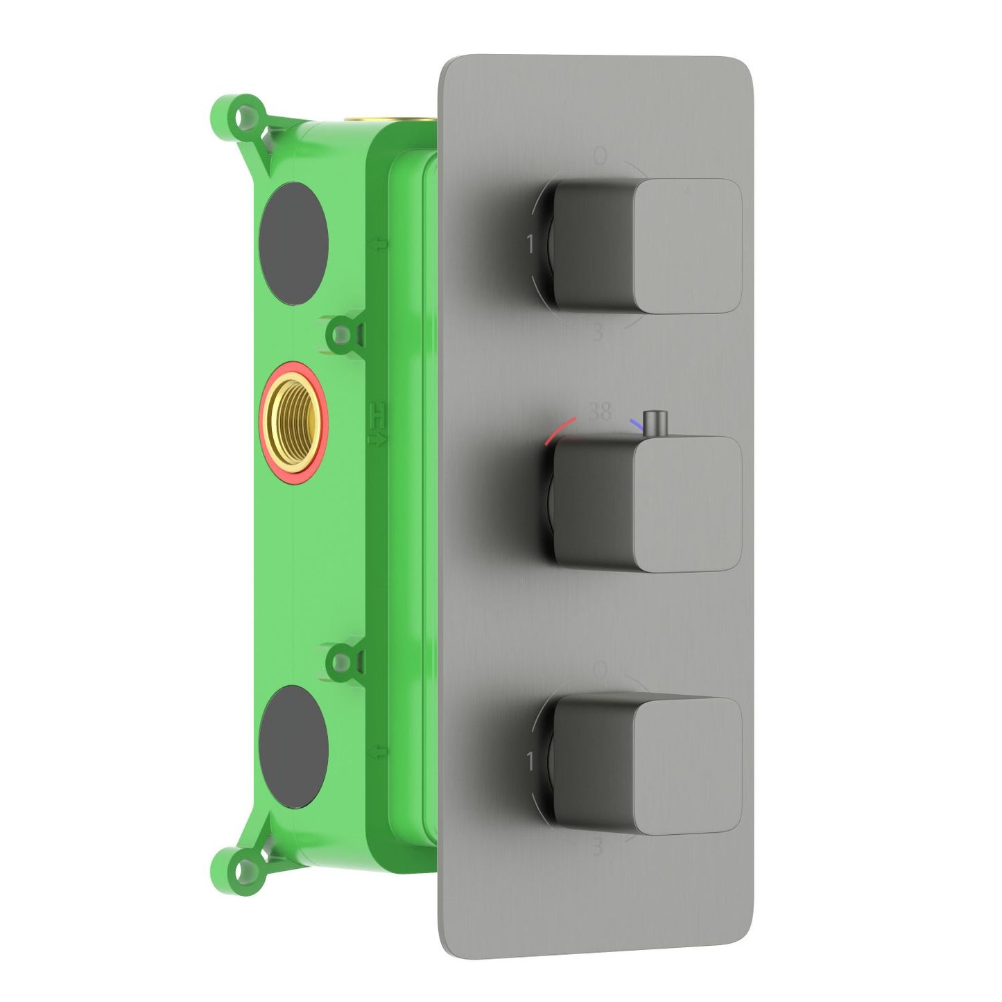 2-Function Concealed Thermostatic Shower Valve System with Dual Outlet Control VT2453201
