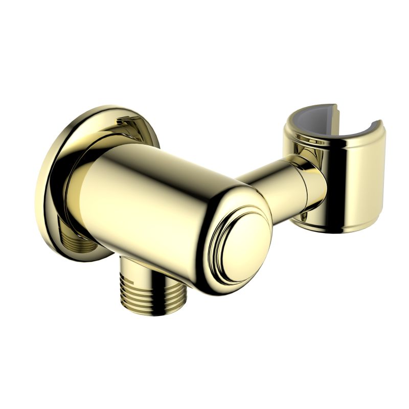 Brass antique round wall elbow with shower holder WE09