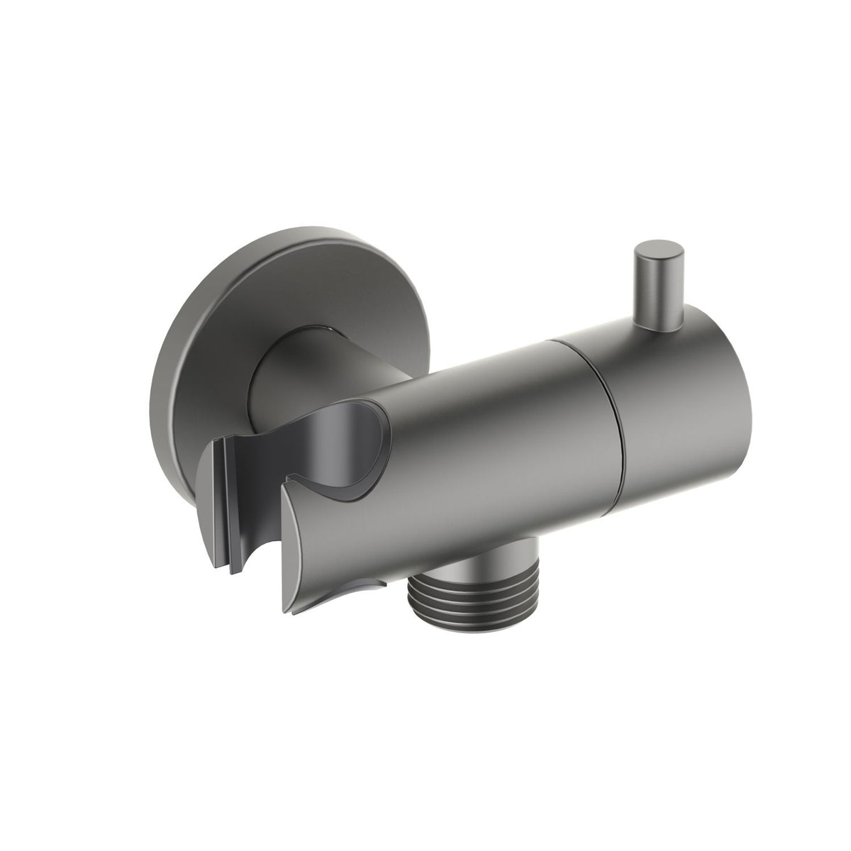 WE15 brushed gunmetal brass wall outlet with hand shower holder and shut-off valve