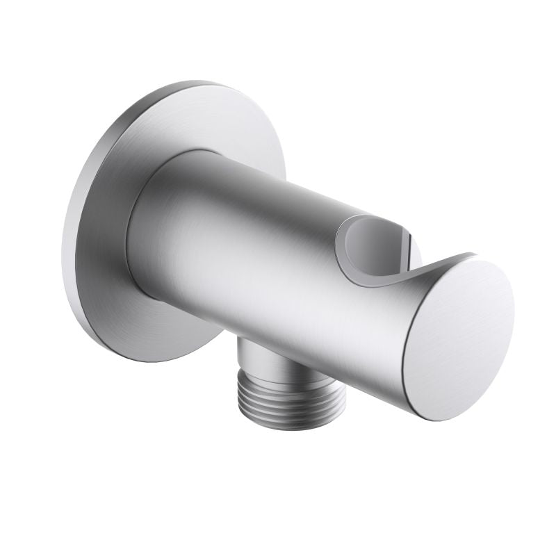 Brass round wall elbow with shower holder WE18