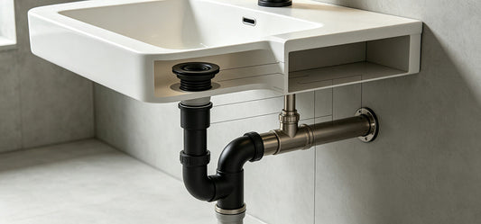 Bathroom sink pop-up drain assembly with tailpiece and trap components