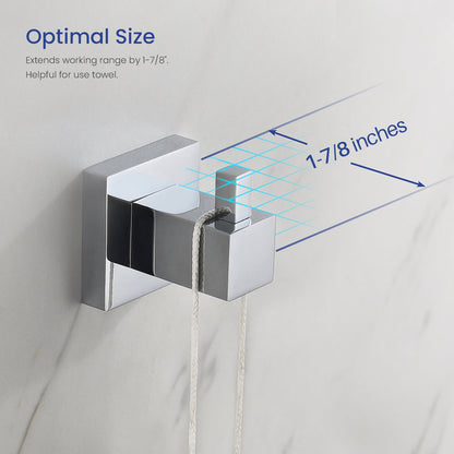 AQUAVIT Solid Brass Robe Hook with SUS304 Bracket AA010011