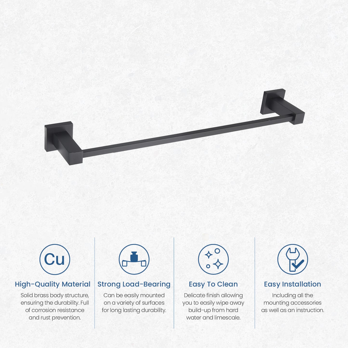 Elegant Premium Solid Brass Towel Bar 450mm AA010052