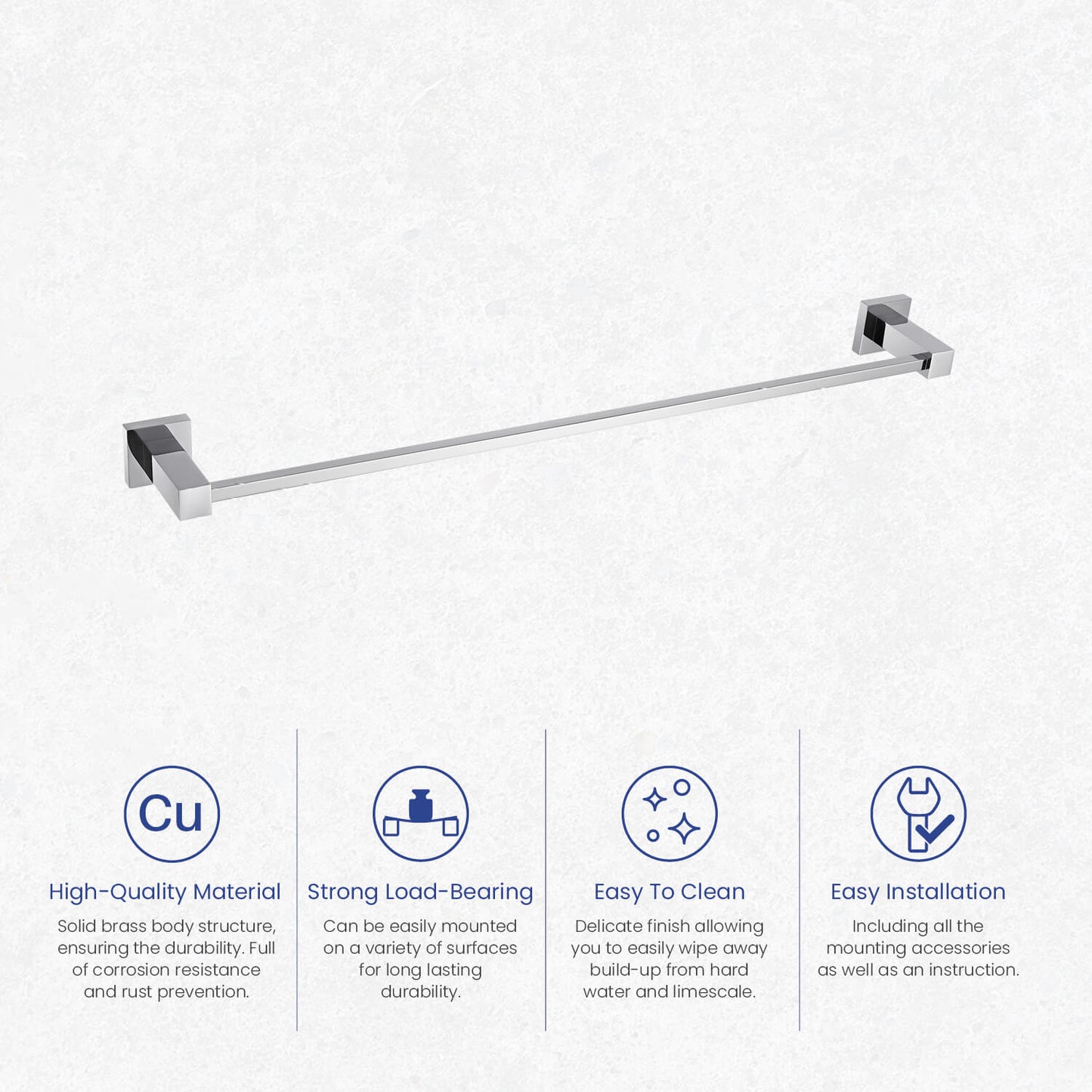 Elegant Solid Brass Towel Bar 600mm AA010053