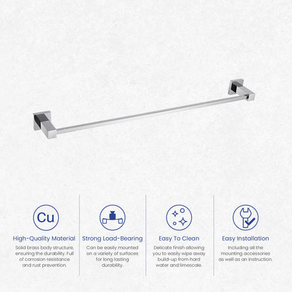 Elegant Solid Brass Towel Bar 600mm AA010053
