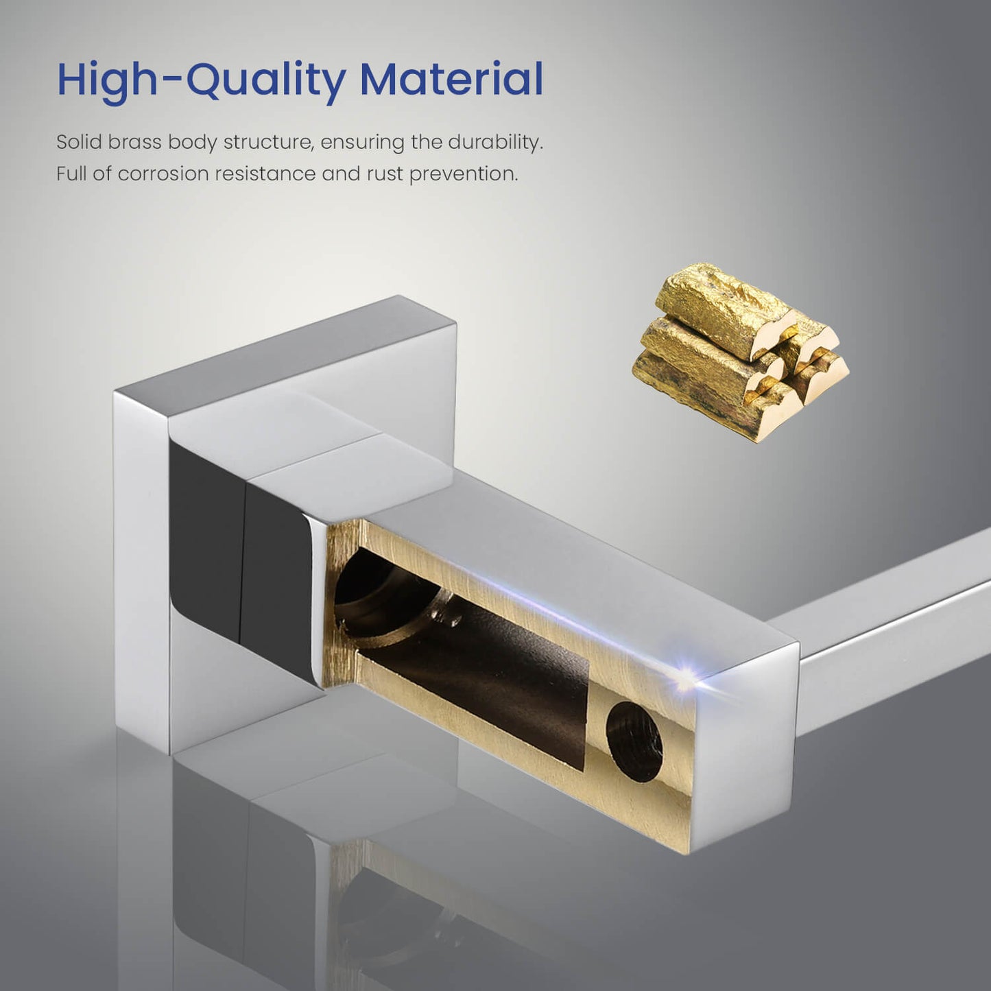 Elegant Solid Brass Towel Bar 600mm AA010053